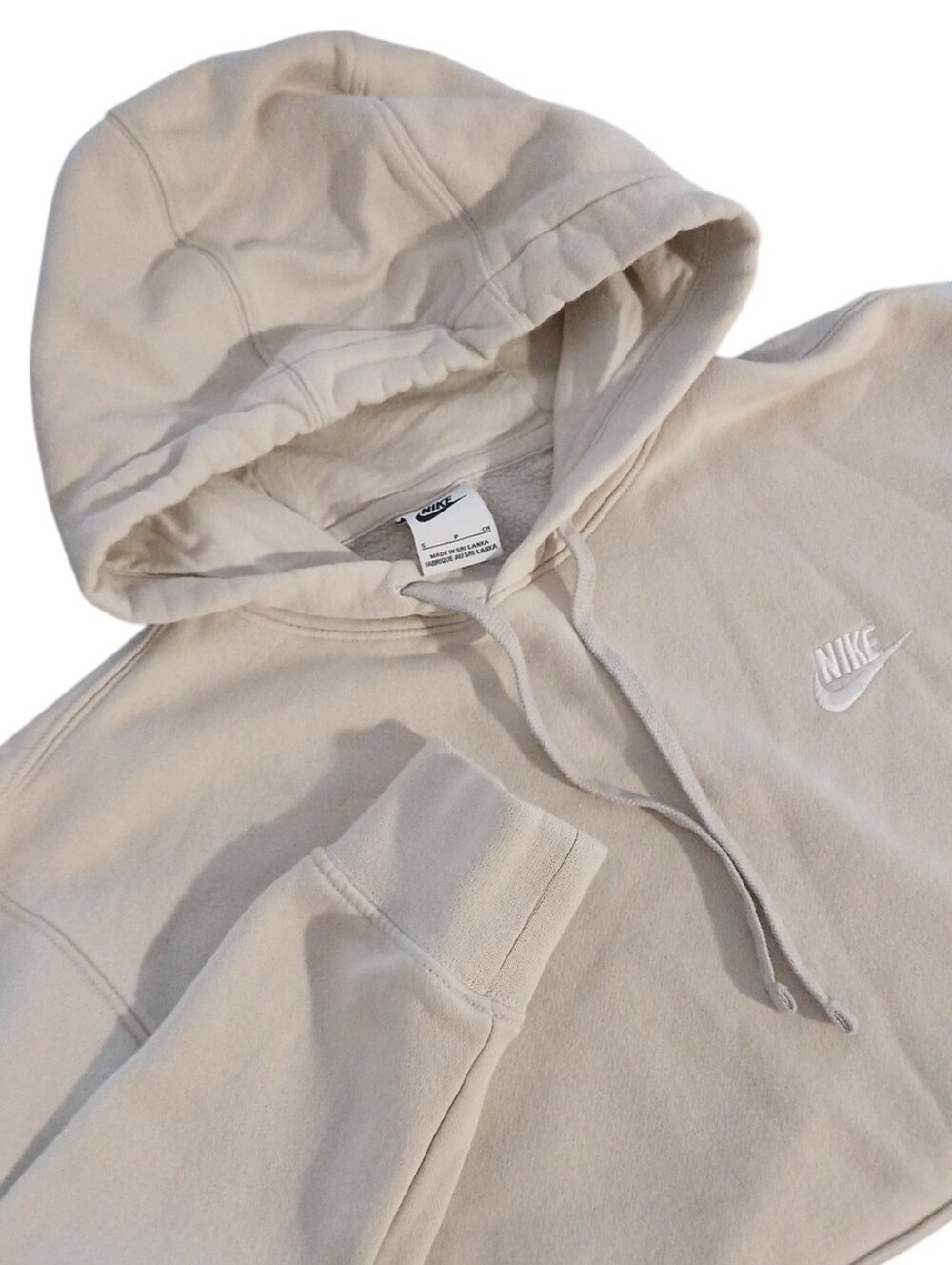 Nike Sportswear Beige‎ Club Fleece Women's Pullover Hoodie Small
